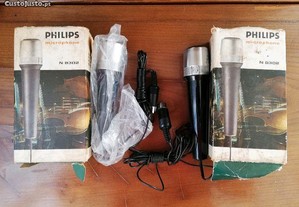 Conjunto de 2 Microfones Philips N8302, de 1968