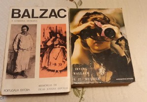 Obras de Balzac e Irving Wallace