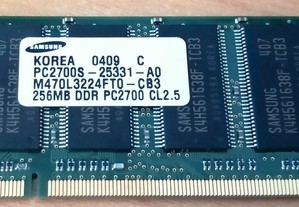 Memória RAM sodimm Samsung DDR PC2700 256MB CL2.