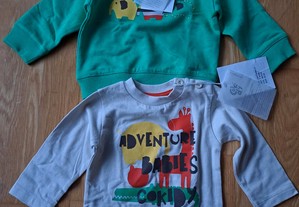 T-Shirt + Sweatshirt - 0-1 mês - Cokidy - Novos!