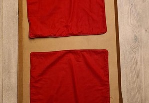 Capas para almofadas, vermelho e azul escuro mesclado ( c/fecho)