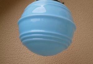 Candeeiro de tecto VINTAGE - Vidro Opalino azul