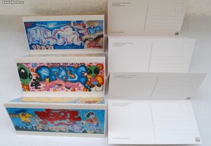 Conjunto de 6 postais do Concurso Oeiras Grafitis/97