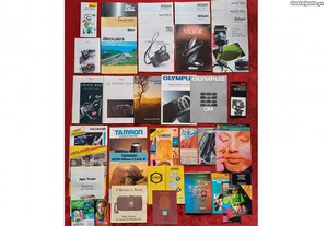 Folhetos publicitários e manuais de diversas marcas de fotografia