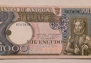 Nota 1000$00 (Escudos), Banco de Angola, 1973