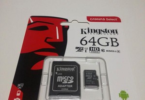Cartão de Memória Kingston de 16GB / 32GB/ 64GB