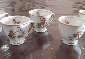 Miniaturas chávenas café e serviço chá (2 conjuntos)