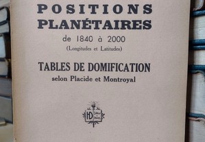 Positions Planétaires de 1840 à 2000 - J. Reverchon 1960