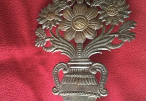 Arranjo floral,"Palma" em ferro ,feito à mão,antigo
