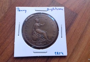 Moeda Penny 1854 Inglaterra