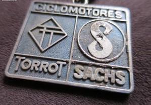Porta-chaves ciclomotores SACHS e Torrot antigo motorizadas motos 50 cc coleção metal