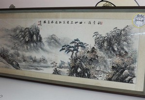 Quadro Pintado à Mão com Motivos Chineses