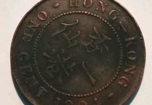 Moeda de 1 Cent 1904 Hong Kong