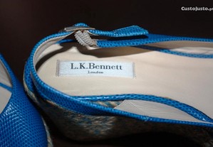 Sandálias em pele azulão com corda L. K. BENNETT T.37