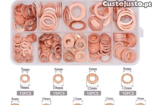 Kit de Anilhas de vedao em cobre 100pcs (Artigo Novo)
