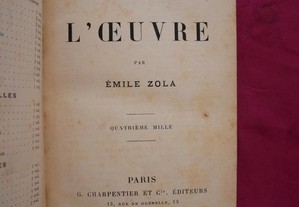 LOevre par Émile Zola. Quatriéme mille, 1886.