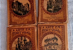 Quatro livros da antiga colecção Arte em Portugal Porto Braga Alcobaça
