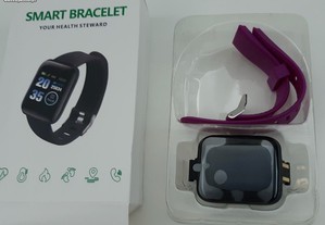 Relógio Smart Bracelet D13 Roxo Bluetooth c/ Sensor Android iOS Novo