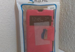 Capa Carteira Nova p/ Nokia Lumia 520 Rosa