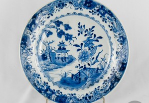 Prato porcelana da China, Pagodes e paisagem, Dinastia Qing, Qianlong, séc. XVIII n3