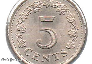 Malta - 5 Cents 1972 - soberba