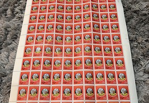 Folha completa 100 selos Angola 1$00