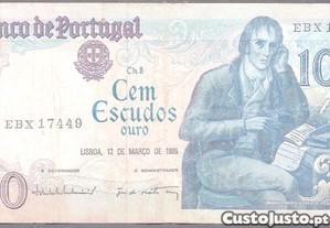 4 Notas, Portugal, 100 Escudos- de 1965/1980/1981/1985 1965