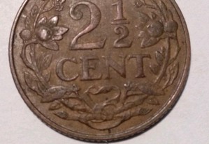 Moeda 2 1/2 dois cêntimos e meio 1965 Holanda - Antilhas