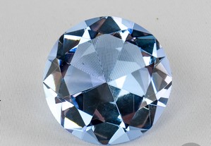 Pisa-papéis em cristal Rosenthal, em forma de diamante Azul-claro, 6,2 cm