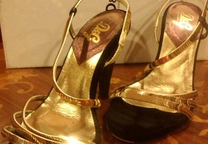 Sandálias Dolce&Gabbana - Black&Gold - Italy, Origináis e Colecção Nº36