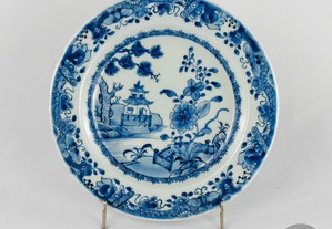 Prato porcelana da China, Pagodes e paisagem, Dinastia Qing, Qianlong, séc. XVIII n5