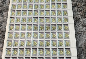 Folha completa de 100 selos 10$00 Angola