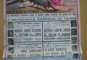 Cartaz grande tourada Moita do Ribatejo 1982 touro