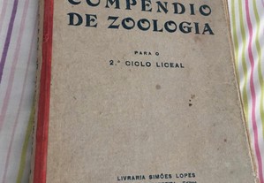 Livro antigo Compêndio de Zoologia