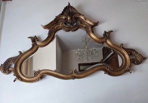 Extraordinário Espelho biselado em talha dourada