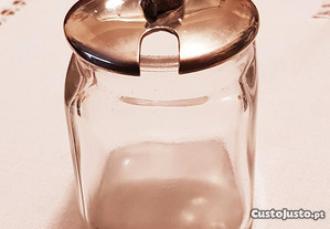 Compoteira pequena em vidro c/ tampa em casquinha