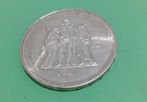Moeda francesa de 50 frs em prata 900 /1000 RESERVADA