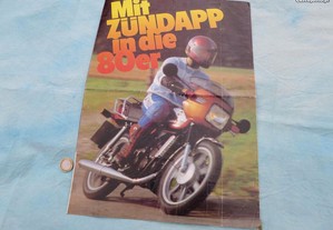 Folheto antigo Zundapp motorizadas motos 80's