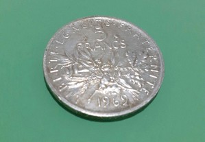 França  5 frs 1969 prata 835 / 1000 está moeda e RARA ver na descricao