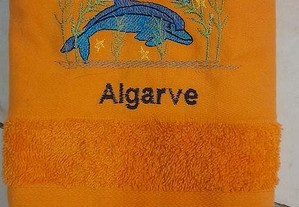 Pano laranja com golfinhos Algarve "novo"
