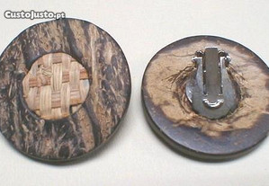 Brincos círculo coco 3,5cm - 3 pares