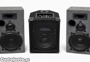 Sistema de Som Amplificada + 2 Colunas (Pronto a Usar)