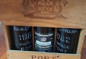 Vinho do Porto Real Companhia Velha 1982 ( caixa 3 garrafas)