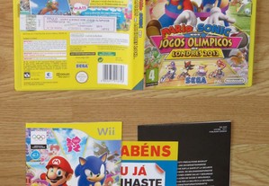 Nintendo Wii e Wii U: Mario & Sonic Olympic Games (caixa e manual)