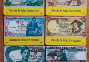 Colecção de calendarios de bolso notas Portuguesas