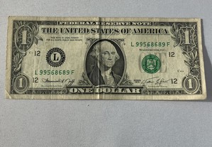 Nota de um Dólar série L 1974