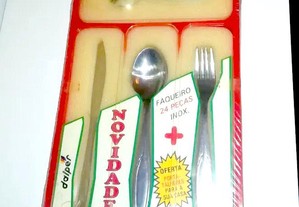 Faqueiro NOVO INOX 24 peças facas garfos colheres