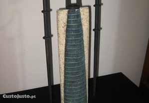 Vintage Candelabro castiçal estilizado cerâmica ferro 1990s
