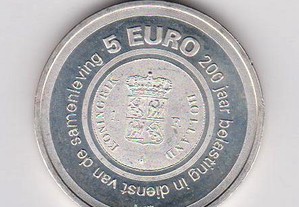 Moedas 5 euro prata Holanda 2006 a 2009