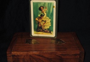 Caixa em madeira vintage caixa de jogo cartas